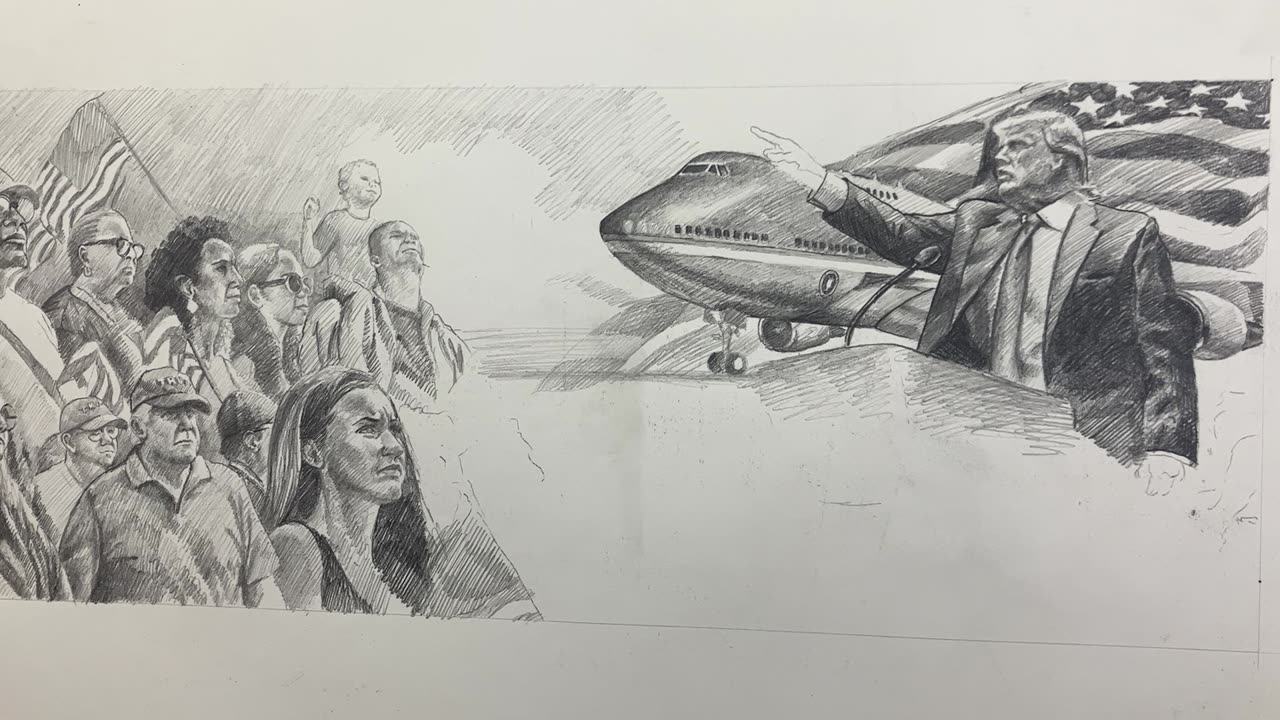 Title page concept drawing for Commander in Chief Donald J. Trump