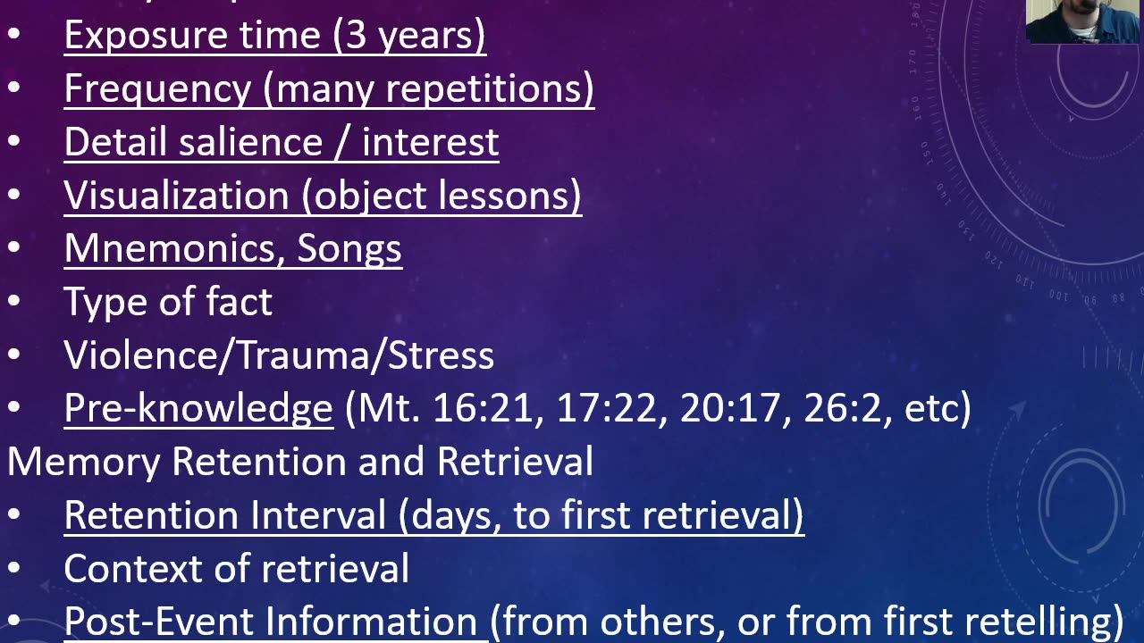 New Testament reliability - Memory acquisition and retention 13