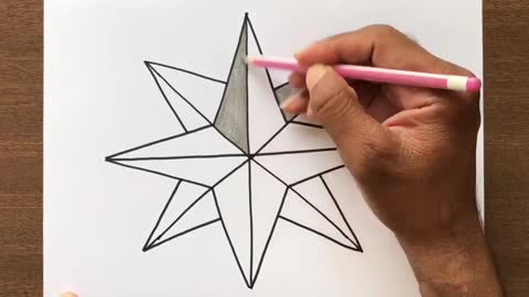 🤩How to Draw a Compass Rose Picture from letter V🤩🤩