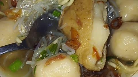 Meatball, tofu, buras and melon... yummy