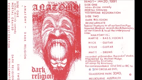 anatomy - 1991 - dark religion demo
