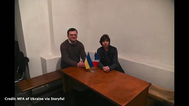 Ukraine and France hold talks in Odessa bomb shelter