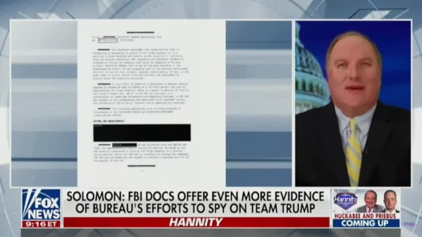 John Solomon: Declassified Docs Show FBI Directed Efforts to Spy on Team Trump.