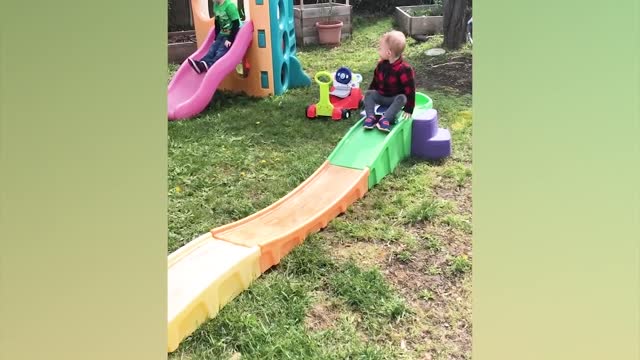 Funny Babie Playing Slide Fails . Cute Baby Video