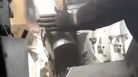 This is hellish work inside a self-propelled artillery unit