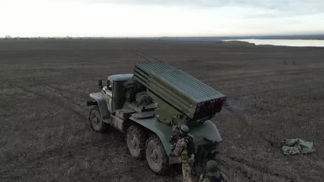 Russian Grad raining down on Dnieper's right bank