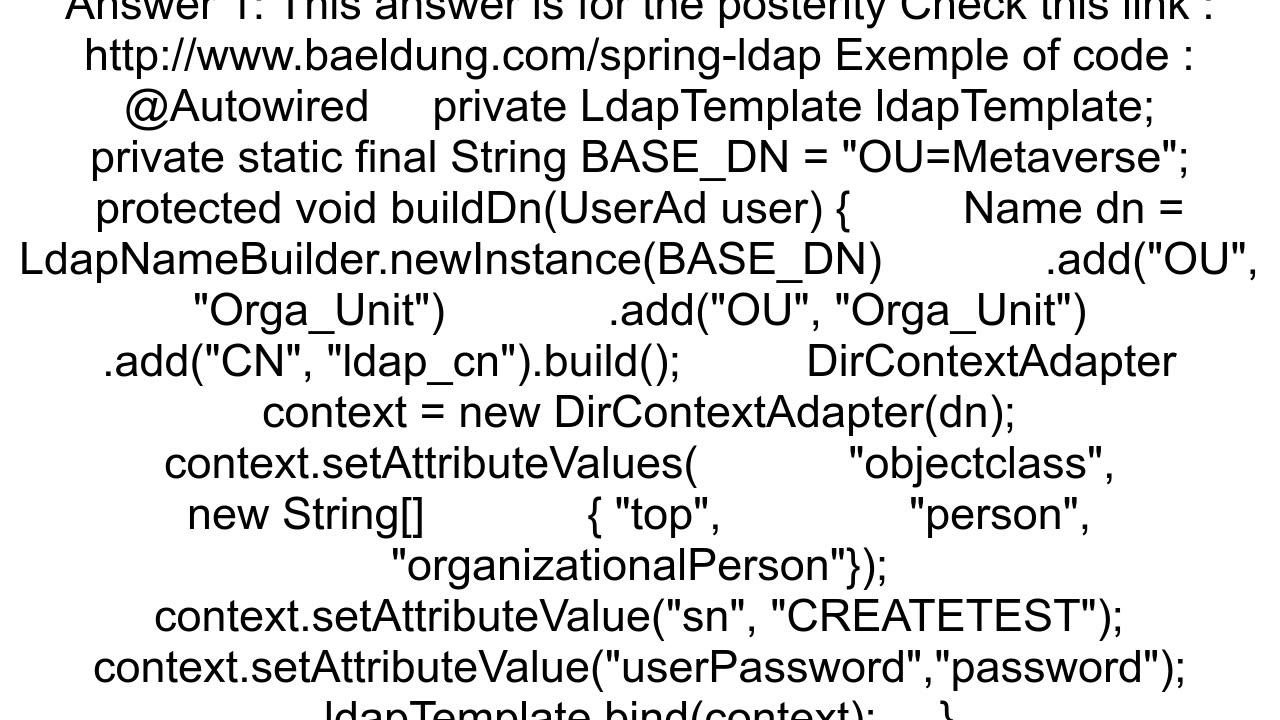 Change Active Directory Password Via Spring LDAP