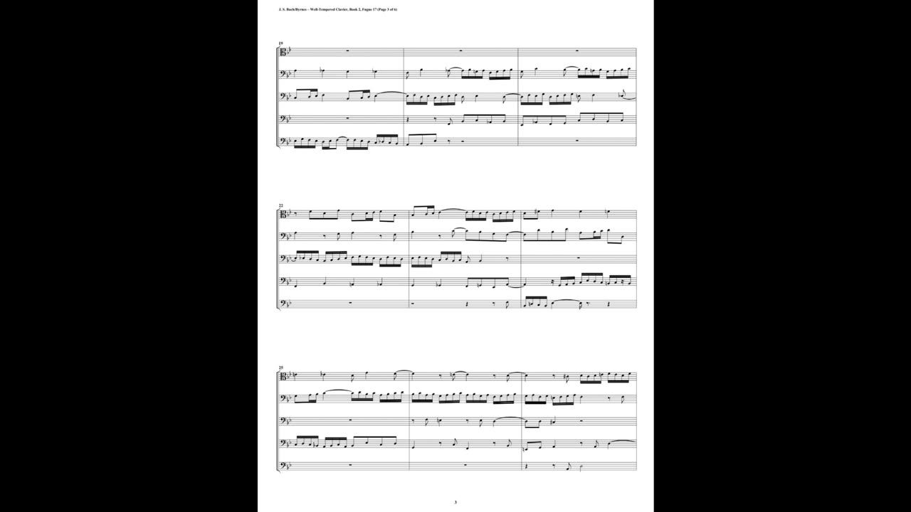 J.S. Bach - Well-Tempered Clavier: Part 2 - Fugue 17 (Trombone Quintet)