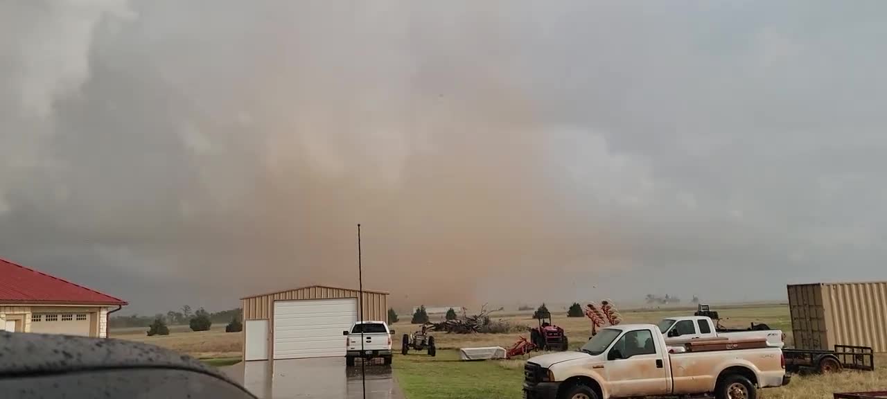 Texas Tornado Tearing Up Farm Buildings