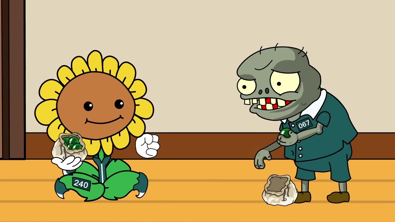 Plants vs Zombies in SQUID GAME - DAVE vs ZOMBOSS!