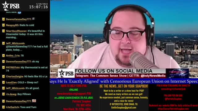 2022-05-10 15:00 EDT - The Common Sense Show: with Derek