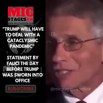 Dr. Fauci: "Trump will have to deal with a cataclysmic pandemic"