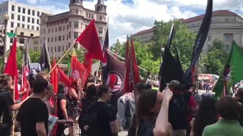 June 25 2017 DC 1.1 Antifa chanting and marching