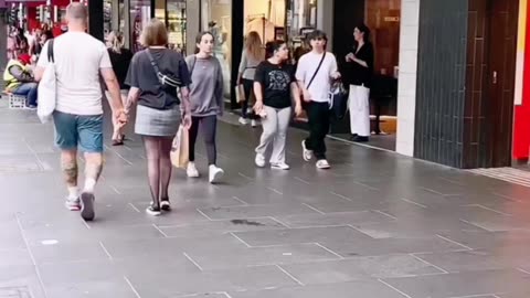 Walking at Downtown Melbourne Australia