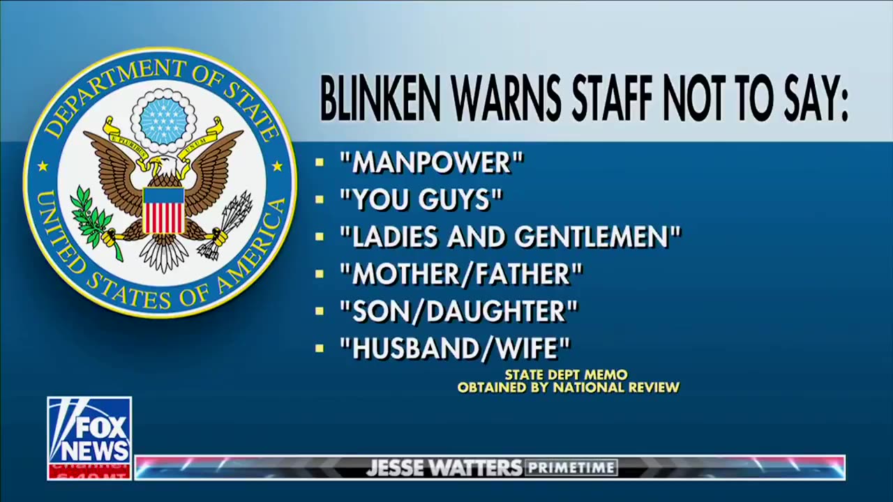 Antony Blinken warns staff not to use words like ‘Ladies and Gentlemen,’ ‘Mother/Father,’