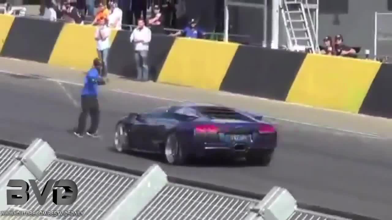 MAN JUMPS OVER SPEEDING LAMBORGHINI