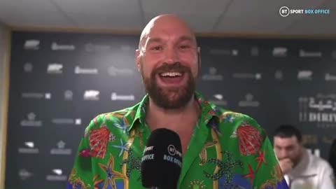 Tyson Fury reacting to bet loss