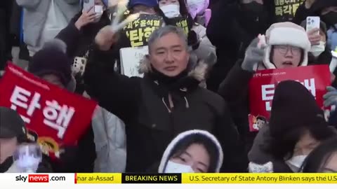 Celebrations in South Korea after parliament votes to impeach president Yoon