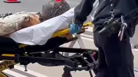 Man who set himself on fire to protest at Trump trial. Taken away in ambulance.