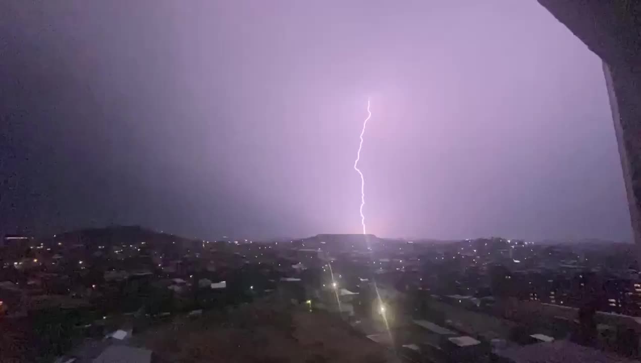 Lightning Causes Power Outage in Yerevan in Armenia