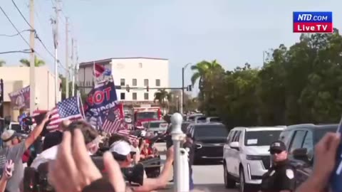 Trump MOTORCADE arrives at courthouse