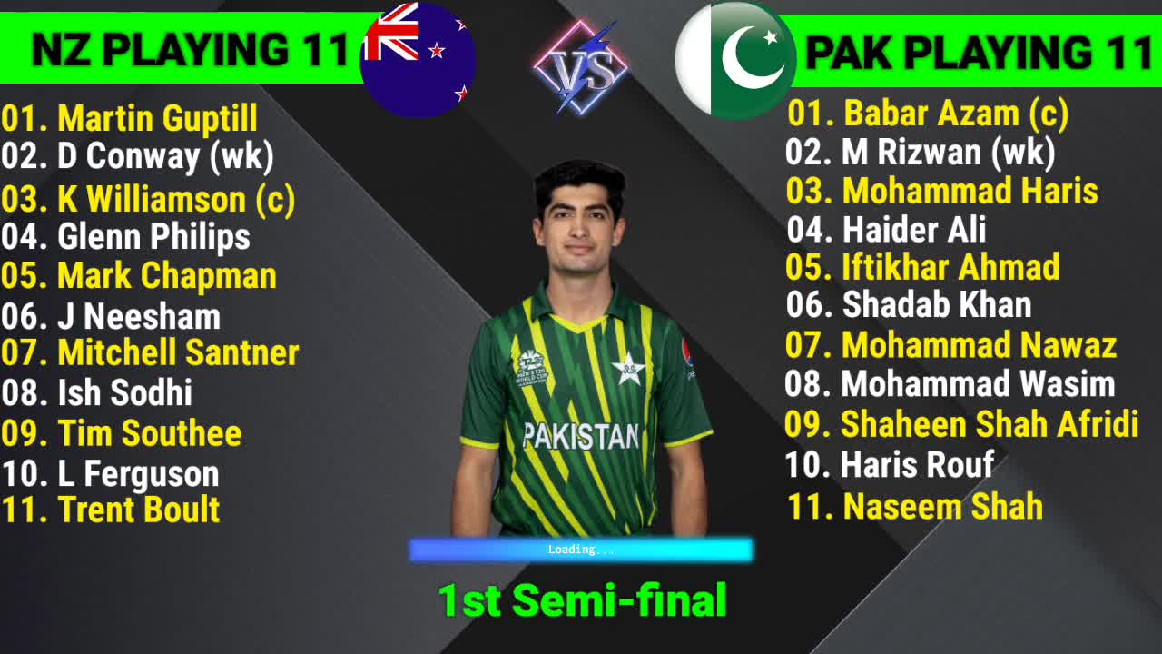 T20 World Cup 2022 New Zealand vs Pakistan playing 11 NZ vs PAK Playing 11 2022 1st semi-final