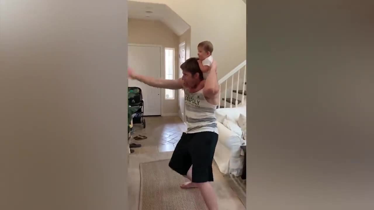 baby with dad home alone Fun watch it