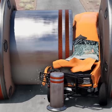 Car Bollard Crush - BeamNG.drive