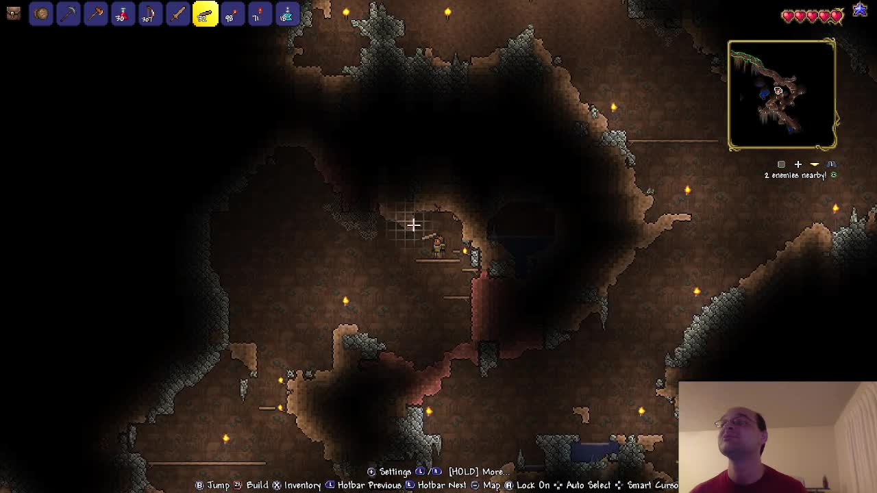 Cave Crawling; Terraria, Expert Drunk World; Ep 4