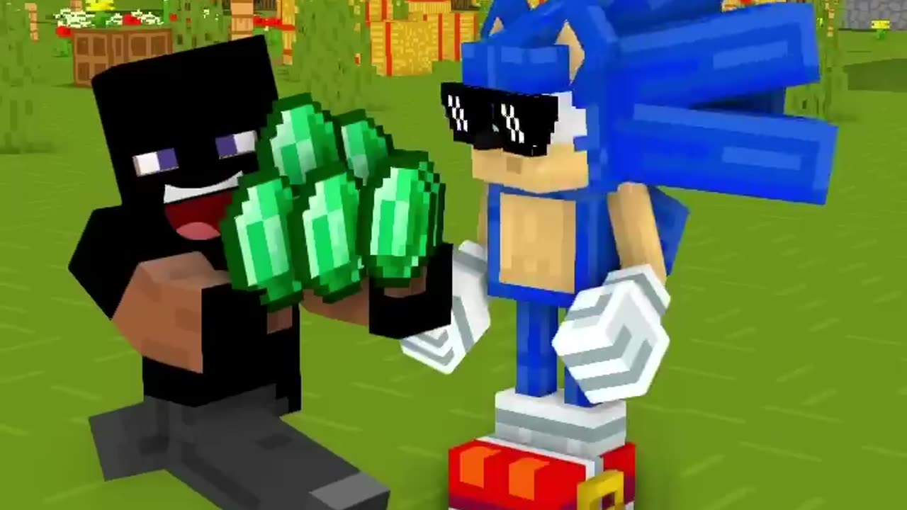 MINECRAFT ON 1000 PING ( Sonic Quicksilver ) Monster School Minecraft Animation