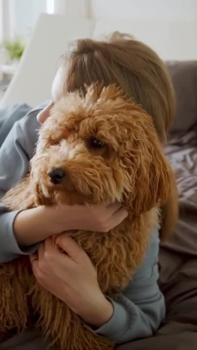 .Woman Hugging a Dog