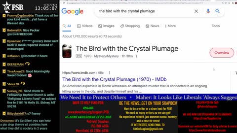 2022-01-22 13:00 EST - PSB Movie Time: