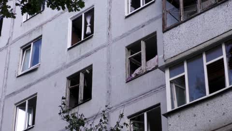 Kharkiv flats wrecked in attack blamed on Russia