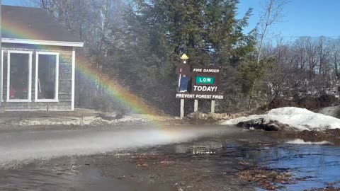 FIRE TRUCK RAINBOW BELFAST MAINE