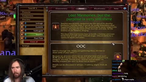 Asmongold inspects the profile of a DEGENERATE WoW Roleplayer