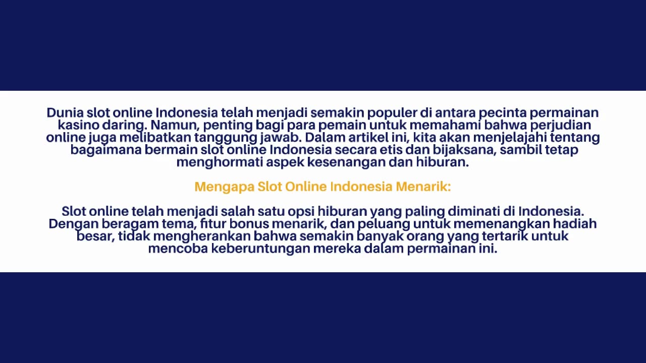 Tren Terbaru dalam Slot Online Indonesia: Tips Terkini untuk Para Pemain