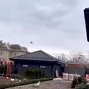 Military Attack Helicopter Flys over neighborhood and releases flares while avoiding gunfire