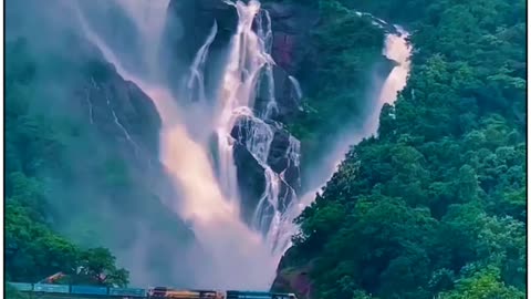 Amazing View Of Train Between The Mountains