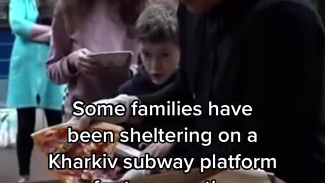 Some families havebeen sheltering on a Kharkiv subway platform for two months