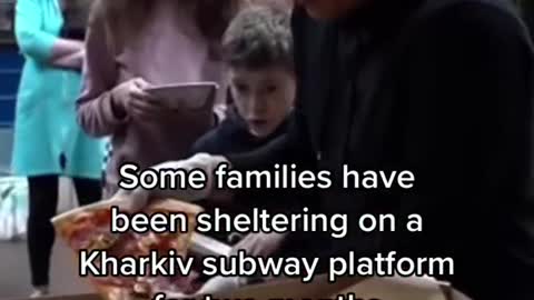 Some families havebeen sheltering on a Kharkiv subway platform for two months