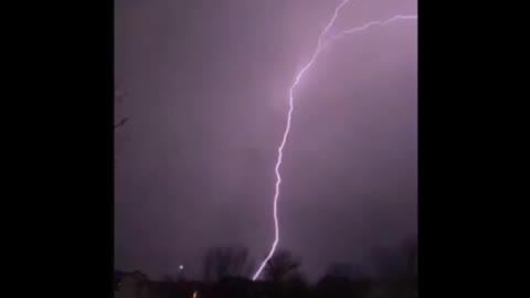 Upward Lightening Strike Caught On Camera!