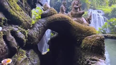 Taman Beji Griya waterfall, Bali, Indonesia.