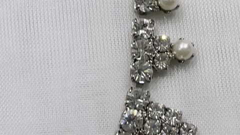Rhodium Plated 15” Necklace. Made with Swarovski Crystal. Party. Birthday. Event
