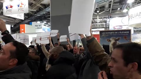 French Ministers TARGETED & EGGED by farmers in Paris