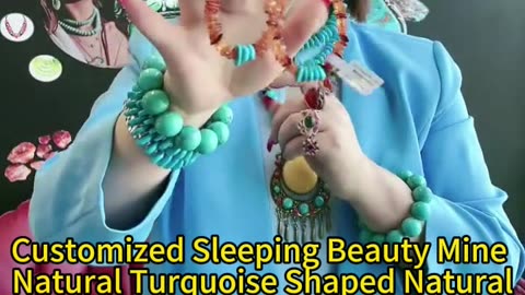 GN-20241119-07 Customized Sleeping Beauty Mine Natural Turquoise Shaped Natural pink opal Oval S925