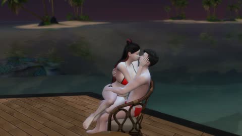 couple kiss in game