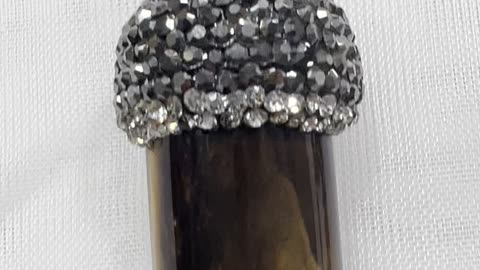 Handmade Unique 31” Necklace with Tiger Eye and Crystals. Promotes Wealth
