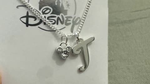 Disney Parks Mickey Mouse Letter T Silver Color Necklace #shorts
