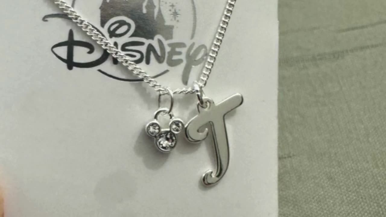 Disney Parks Mickey Mouse Letter T Silver Color Necklace #shorts