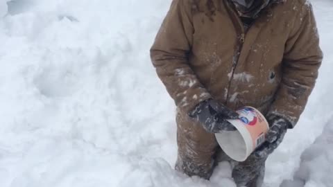 Noah playing in the snow